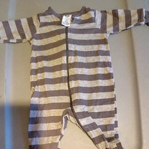 Striped Gray Kids One Piece